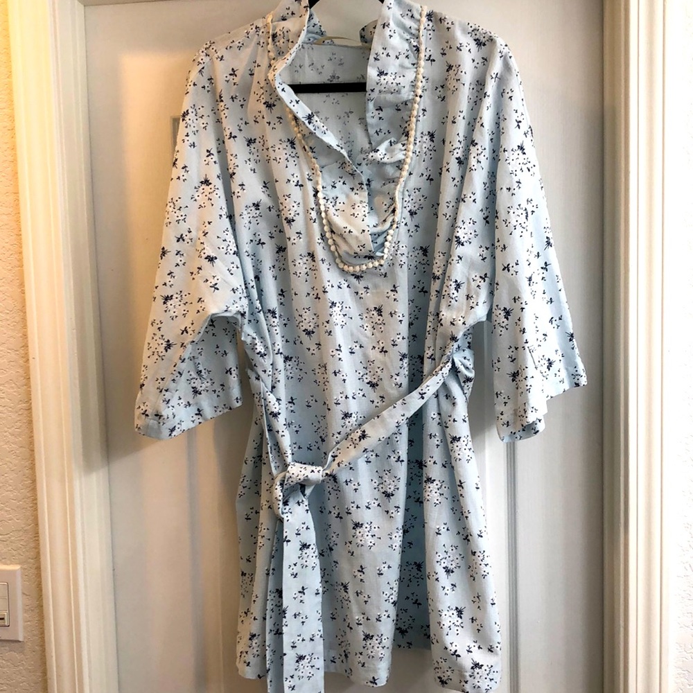 eShakti Floral Print Cotton Tunic  NWOT
